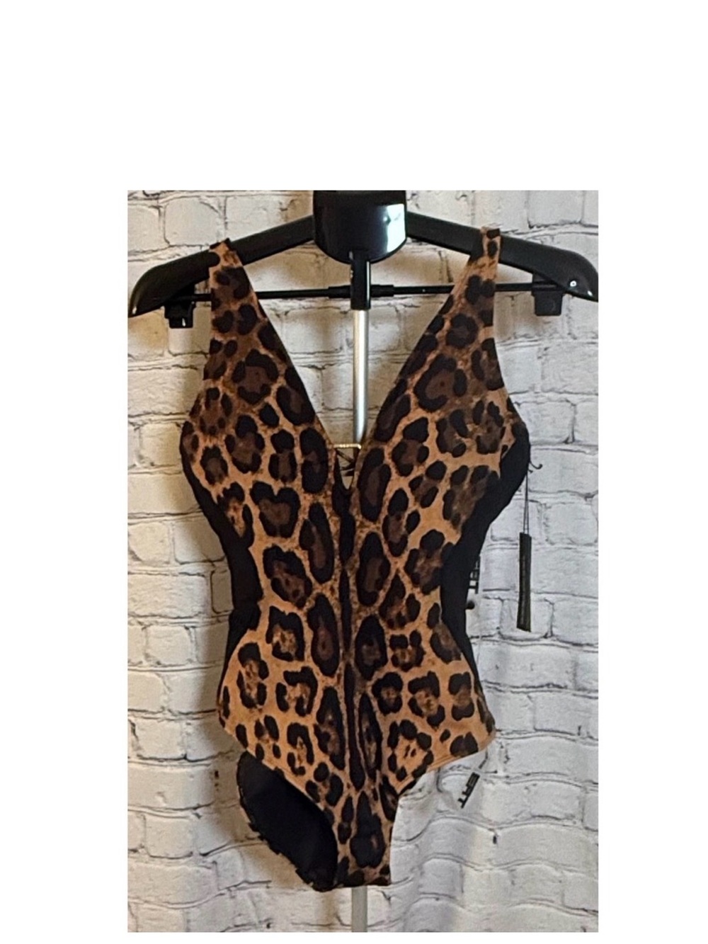 TA3 Leopard Print One-Piece Swimsuit - Brown/Black